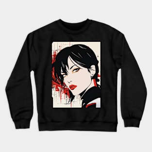 beautiful black hair woman Crewneck Sweatshirt